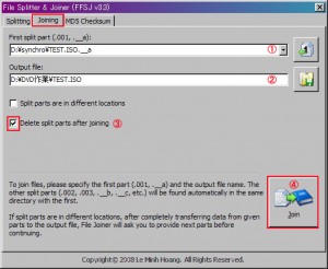 The Fastest File Splitter and Joinerの説明⑤