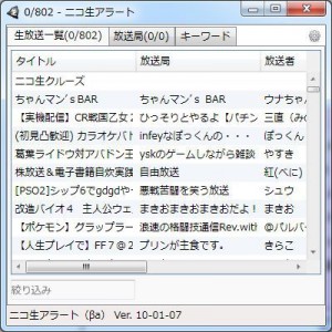 ニコ生アラート（βa）