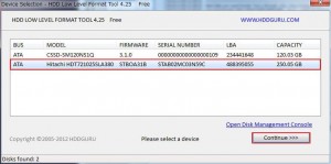 HDD Low Level Format Toolの設定・使い方11