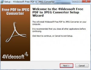 4Videosoft Free PDF to JPEG Converterの使い方1